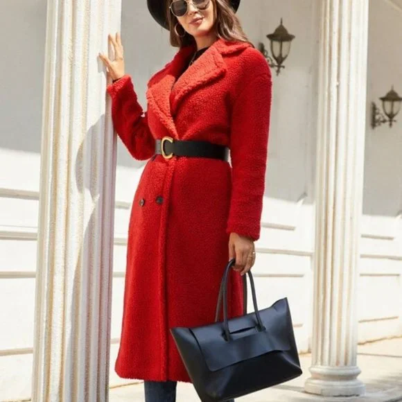 LADY IN RED Faux sherpa Teddy Coat - Picture 2 of 11